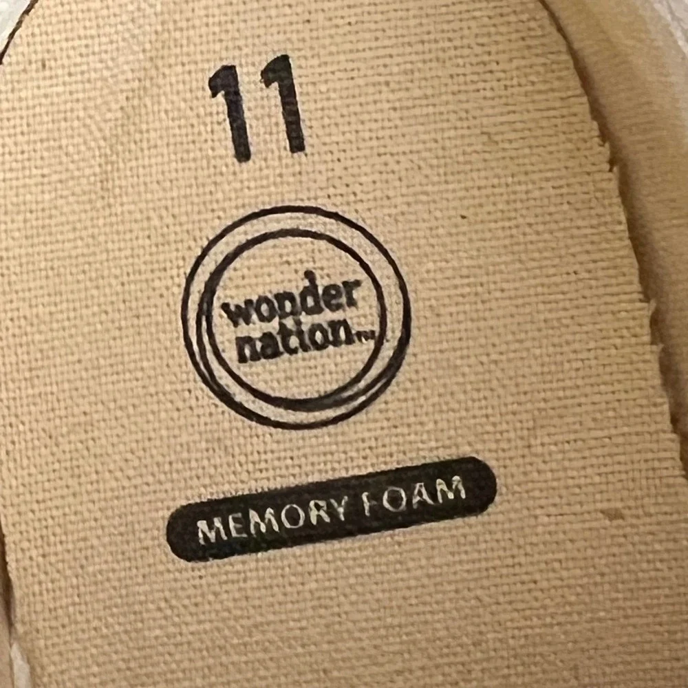Wonder Nation Boys Dinosaur Canvas Sneakers Beige Gray Hook Loop Size 11 WM47656